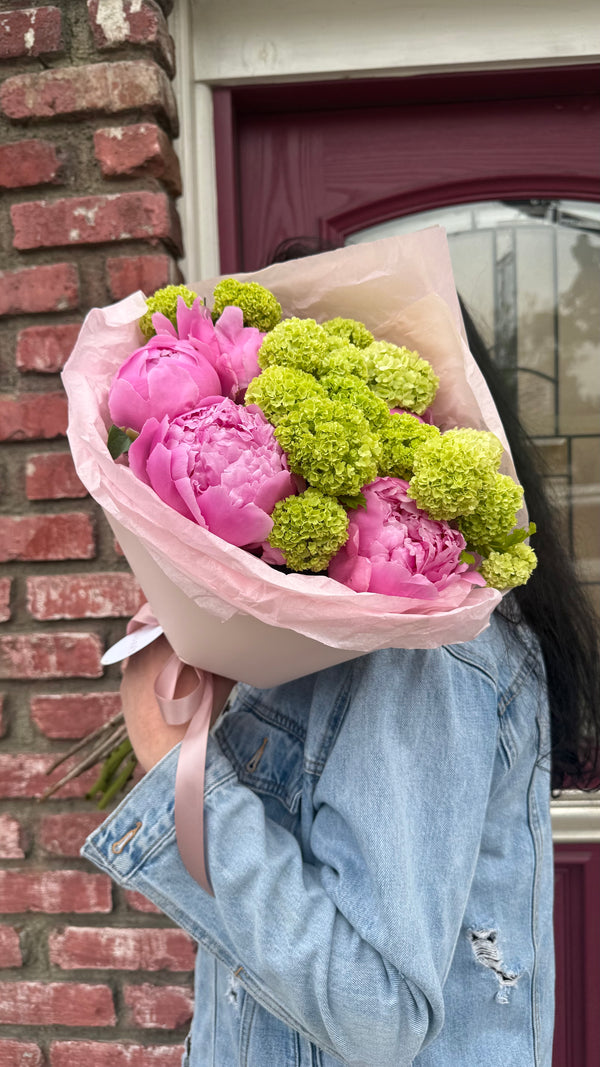 Peony + Vibernum Bouquet