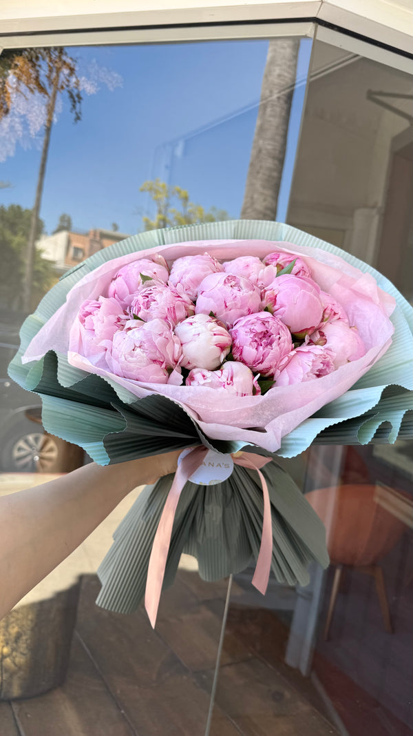 15 Light Pink Peony Bouquet