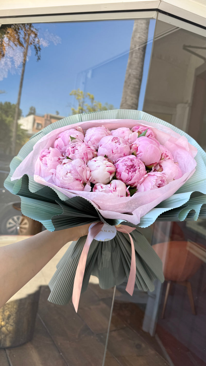 15 Light Pink Peony Bouquet
