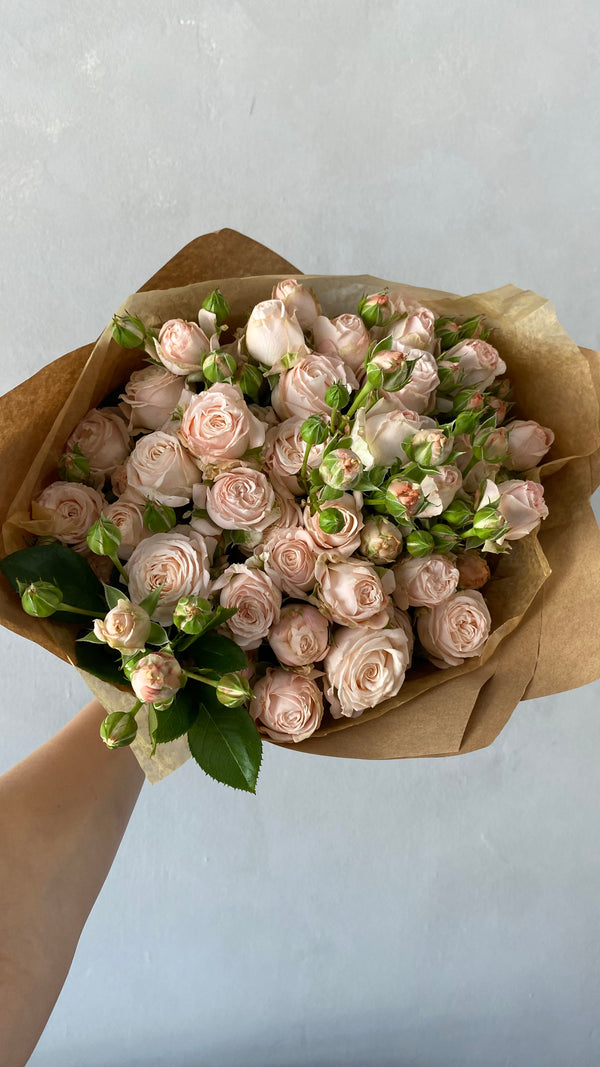 Mini Garden Baby Rose Bouquet - Blush